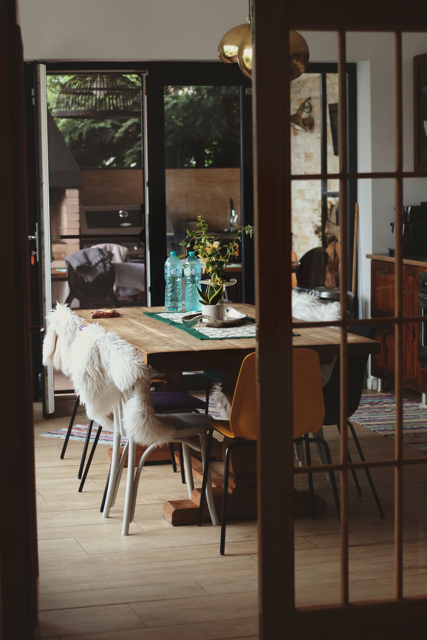 Table and chairs in a dining room