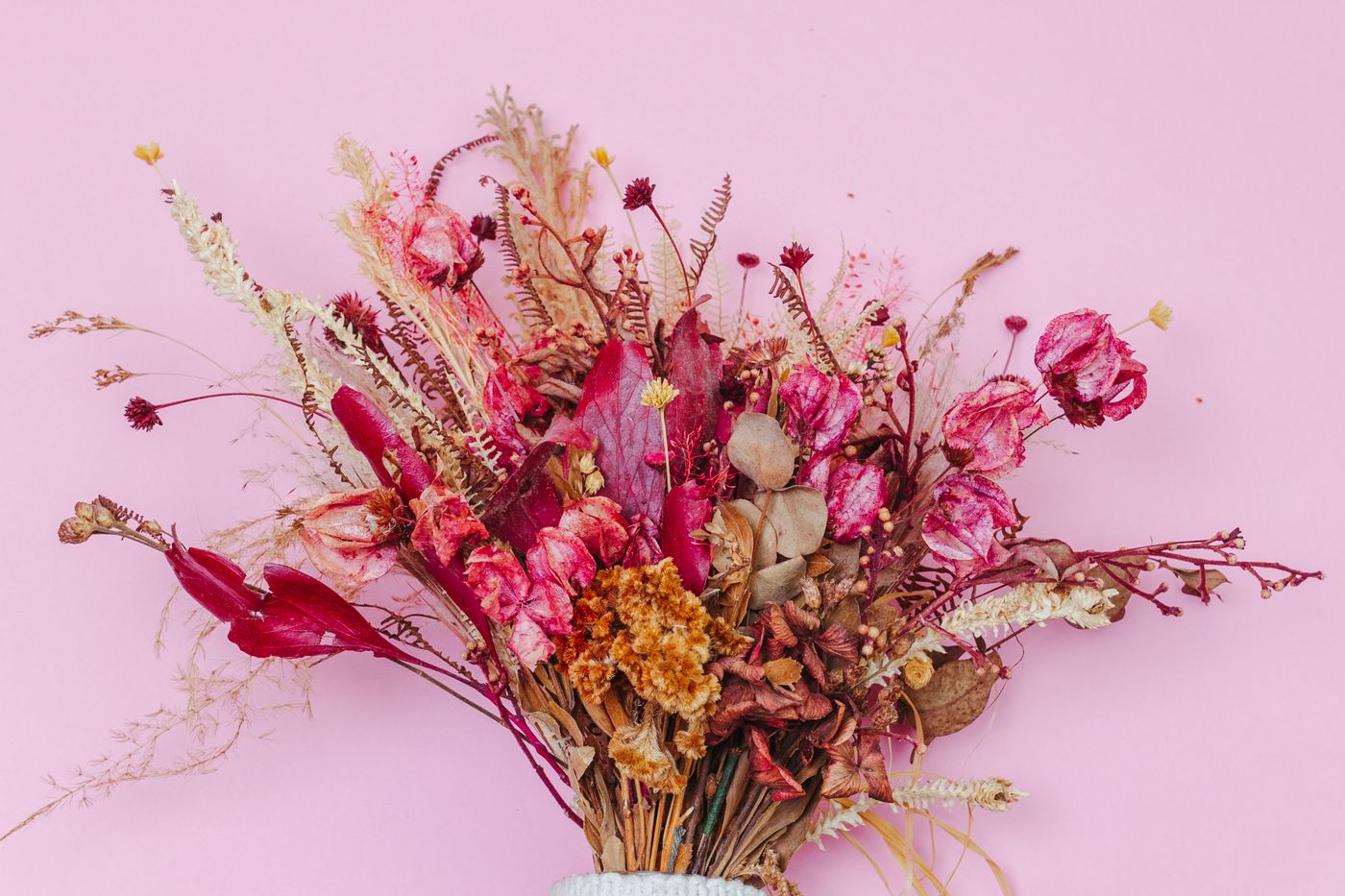 A bouquet of dried flowers