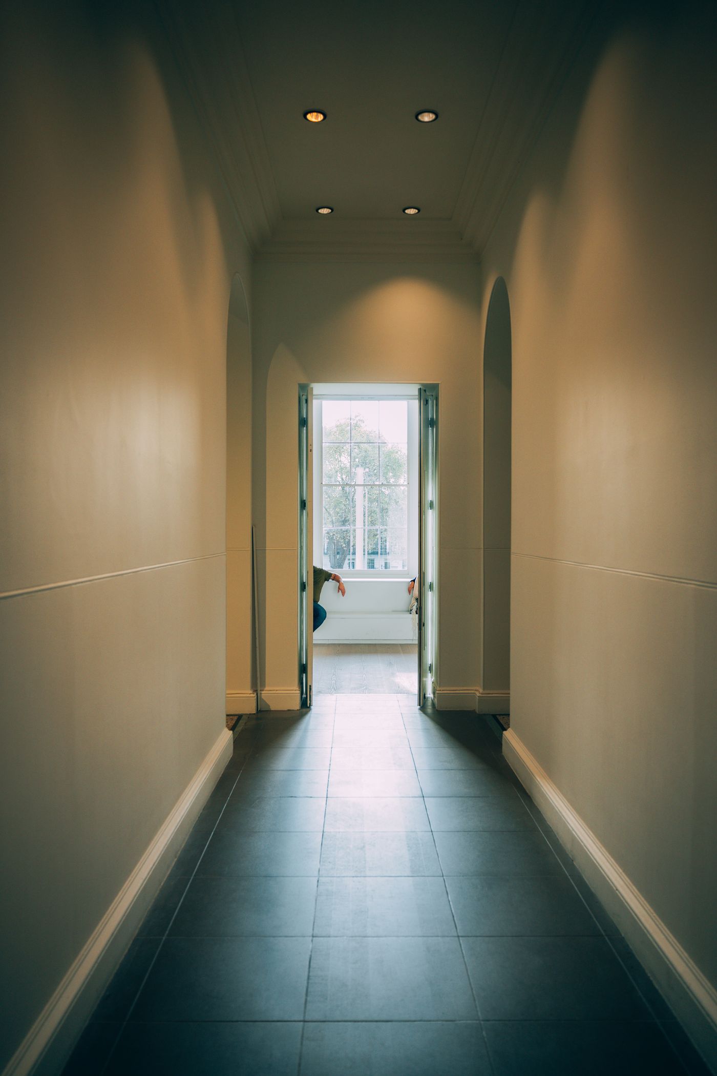A narrow hallway inside a home