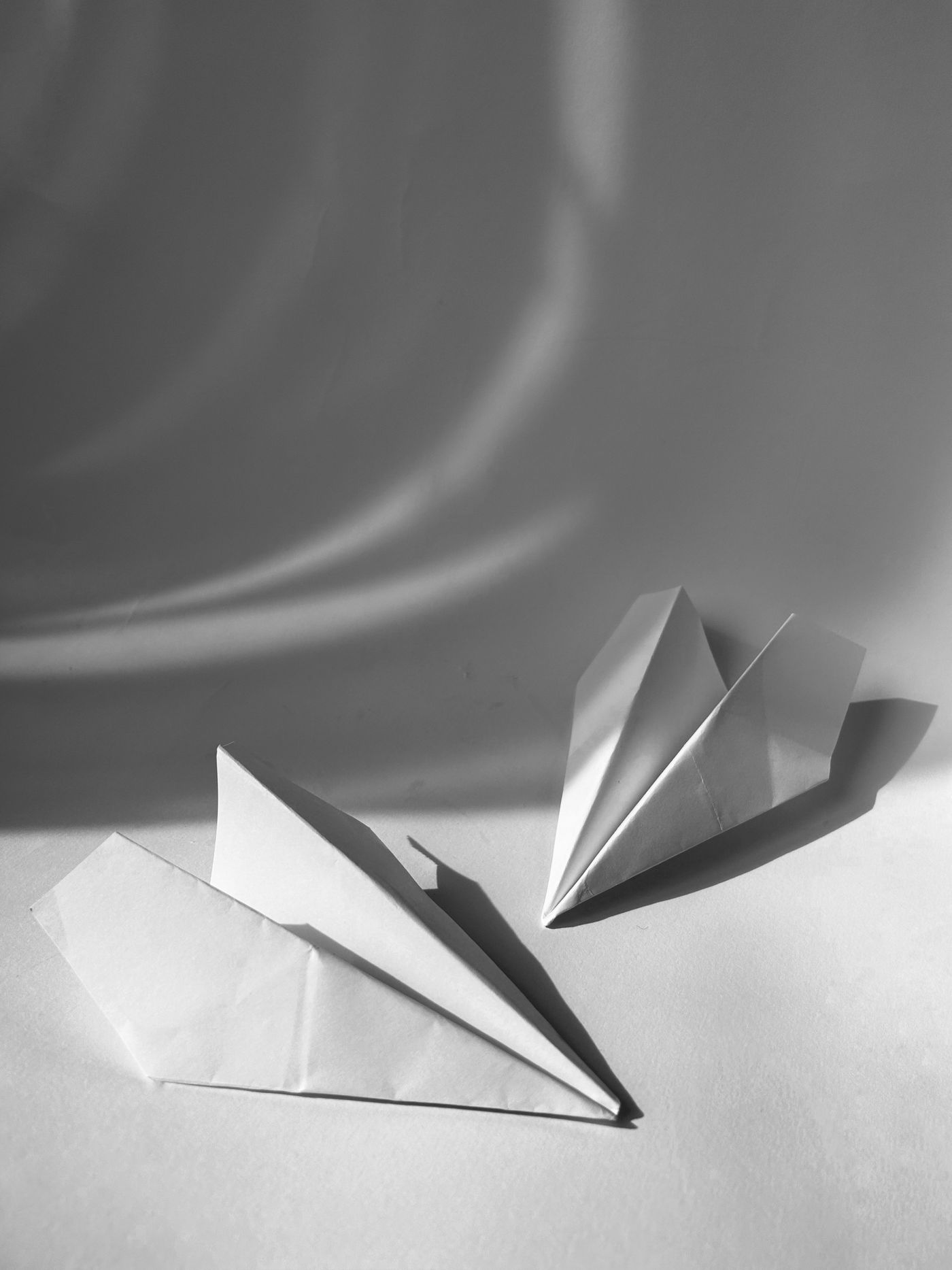 Folded paper aeroplanes