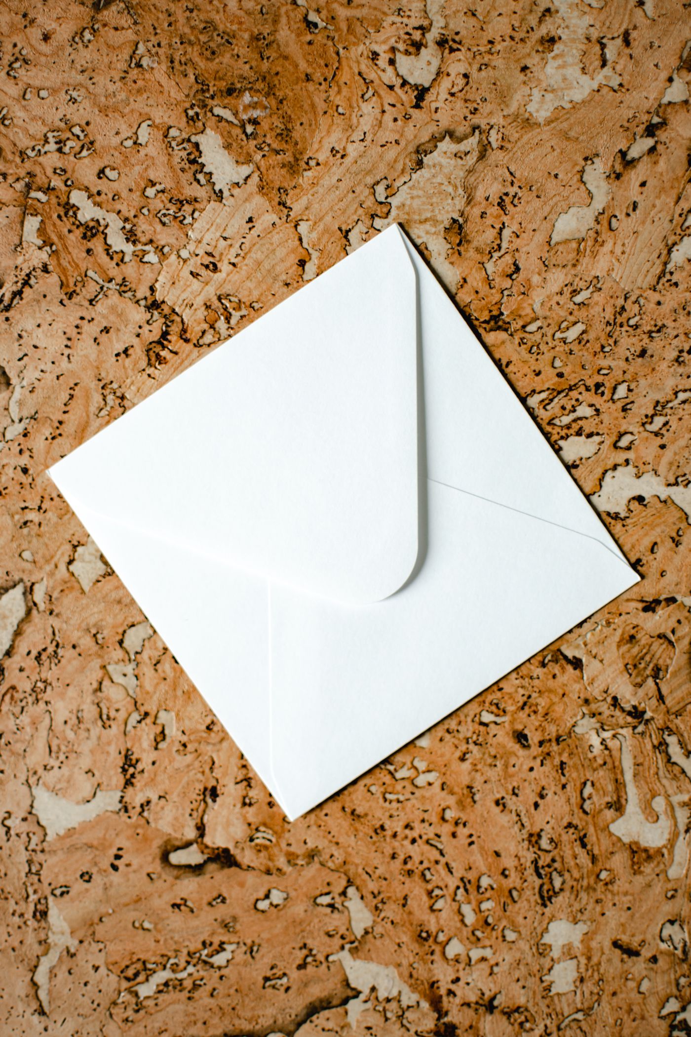 A paper envelope laid flat